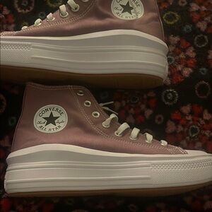 Converse Pink Platform Sneakers High-Top